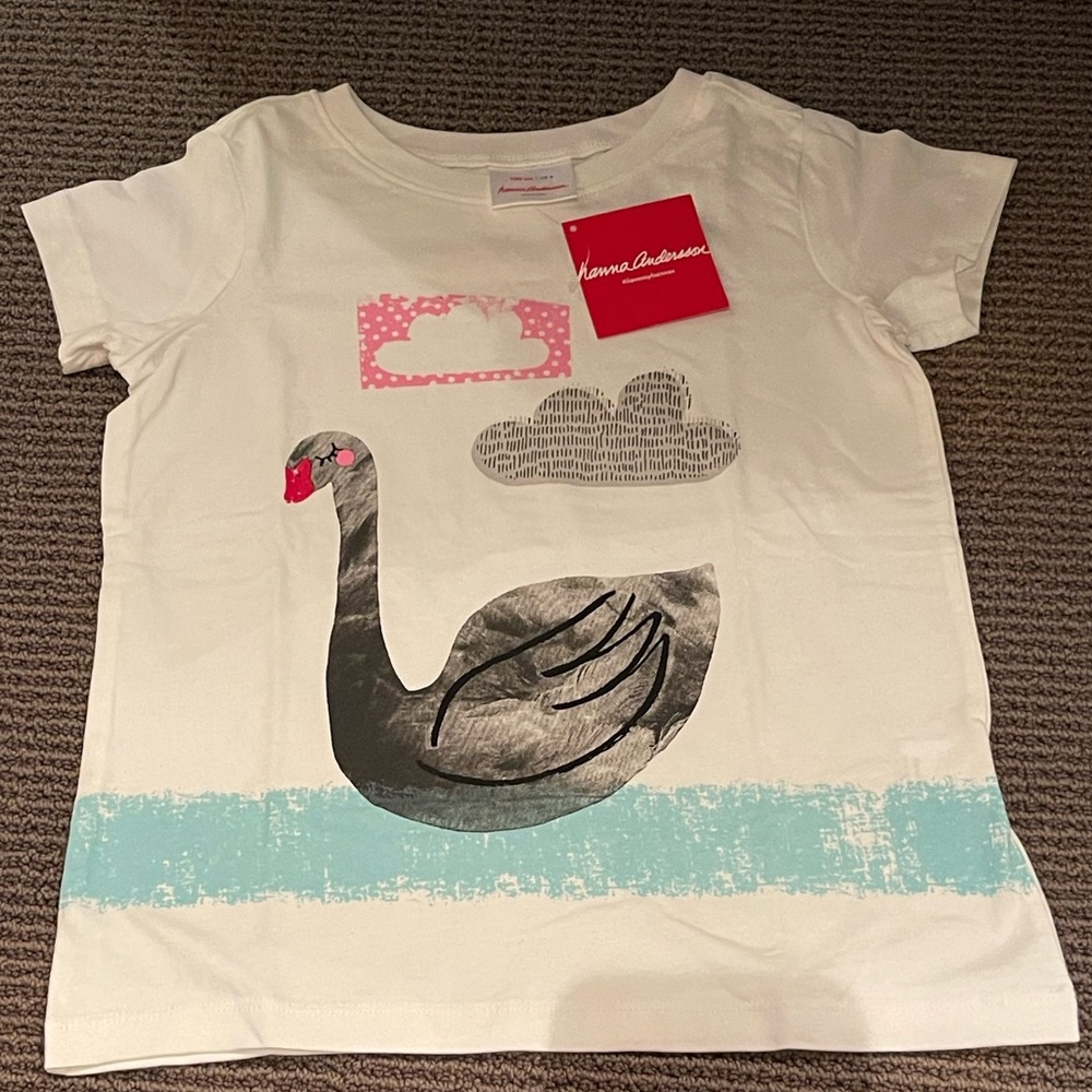 NWT Hannah Andersson Swan Print T-Shirt